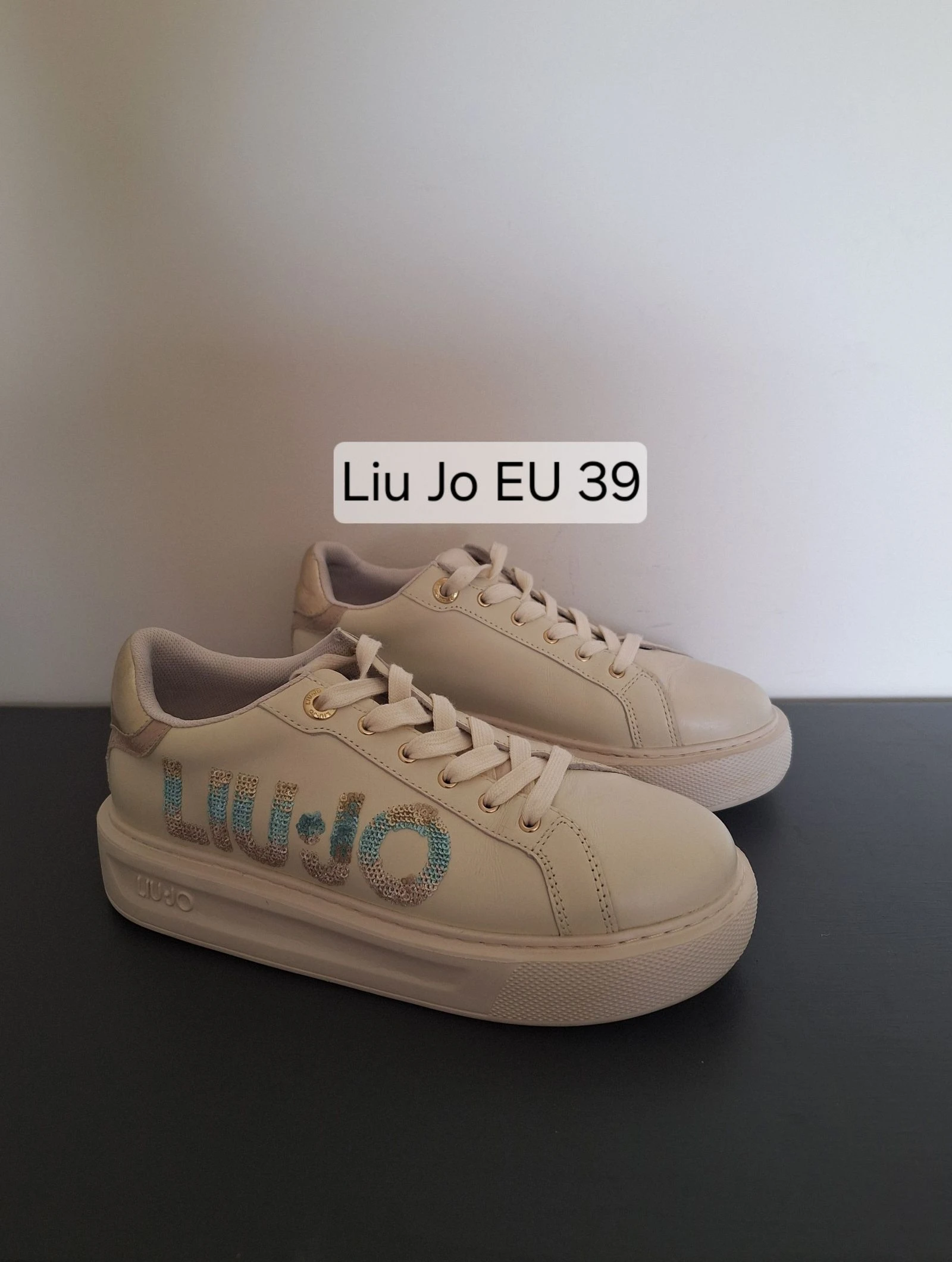 Liu Jo crème multicolor sneakers met glitterlogo 39